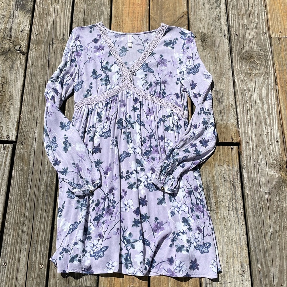Xhilaration Purple Floral Dress XS